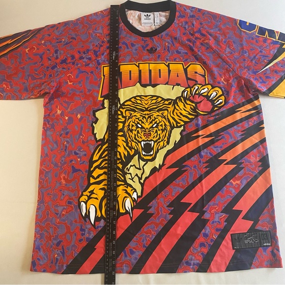 Adidas AdiTuff Shirt Men L LOOSE Embroidered Logo Tiger Crew Neck Long Sleeve - Picture 13 of 14